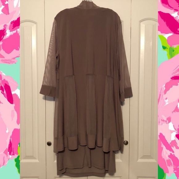 Sleeveless Jersey Dress with Illusion Panel Jacket - Picture 4 of 8